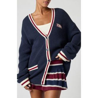 Florence By Mills Varsity Cardigan in Navy at Nordstrom, Size Xx-Small