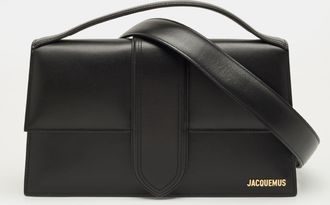 Jacquemus Black Leather Le Bambinou Top Handle Bag