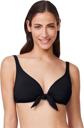 Gottex Tutti Frutti Underwire Tie Front Bikini Top in Black at Nordstrom, Size 12