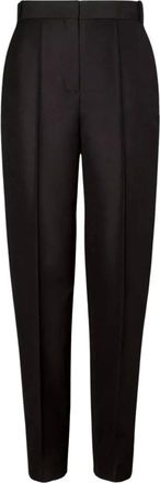 Tory Burch Zwarte hoge taille broek - Dames - Broeken - Zwart - XS - Wol - Broeken