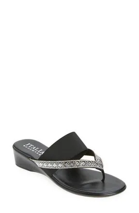 Italian Shoemakers Calver Wedge Sandal in Black at Nordstrom Rack, Size 10
