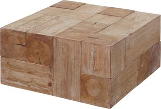 Hhg [nunca Usado] Mesa De Centro Hhg-769c, Mesa De Sal&oacute;n, Abeto Macizo R&uacute;stico Certificado Mvg 30x60x60cm