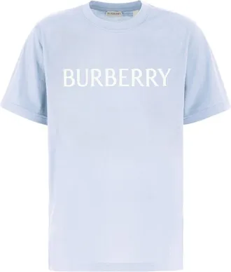 Burberry Logo Katoenen T-shirt - Dames - T-shirts - Blauw - L - Katoen - Tops