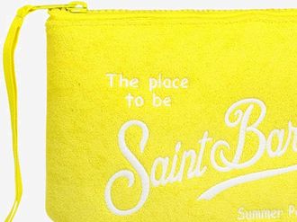 MC2 Saint Barth Womens Clutch Bag Aline Yellow Polyester