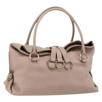 Ferragamo Pre-owned Hand Bag - Dames - Pre-owned - Beige - Maat: ONE Size Leer