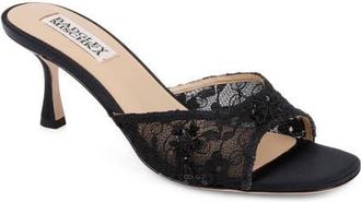 Badgley Mischka Draya Sandal in Black Satin at Nordstrom, Size 8.5