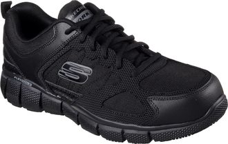 Skechers Workwear Telphin Sanphet Leather Mens Black Safety Trainers - Size UK 11