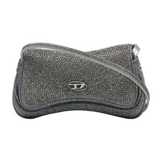 Diesel Tassen, Dames, Grijs, ONE Size, Polyester, Play Crossbody XS