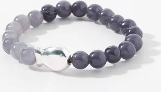 Clio Blue Womens Silver and stone fish stretch bracelet
