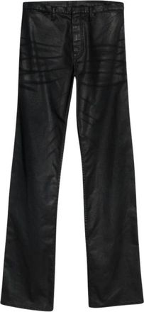 Gucci Gecoate Katoenen Twill Denim Broek met Web - Heren - Regular Fit Jeans - Zwart - W32 - Katoen - Jeans