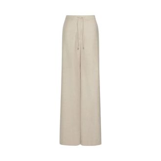 Max Mara Dames, Broeken, Beige, Maat: XS Wol