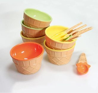 OEM Copa Para Helado - Con Cuchara Integrada - Para Helado Y Sorbetes - Pack De 6 Unidades