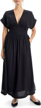 Max Studio V-Neck Maxi Dress in Black at Nordstrom Rack, Size X-Large