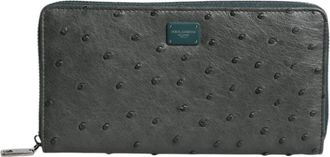 Dolce & Gabbana Continental Zipper Wallet - Heren - Portefeuilles - Groen - ONE Size - Leer - Accessoires