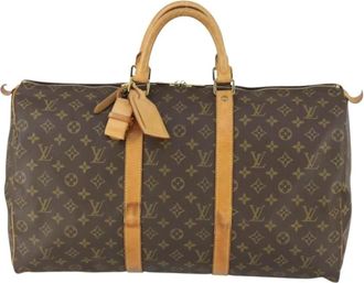 Louis Vuitton Pre-owned Weekend Bags, female, Brown, Size: ONE SIZE Pre-owned Keepall 55 Travel Bag
