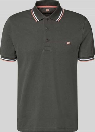 Christian Berg Regular Fit Poloshirt mit Kontraststreifen in Anthrazit, Gr&ouml;&szlig;e 3XL