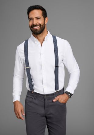 Man's World Hosentr&auml;ger MANS WORLD, Herren, blau (jeansblau, marine), Materialmix, gemustert, gestreift, festlich, Hosentr&auml;ger Hosentr&auml;ger, in bequemer Breite & e