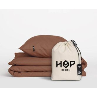 OEM Ropa De Cama Pure - Algod&oacute;n Puro - Marr&oacute;n &Oacute;xido 150/200cm + 1 Funda De Almohada 50/60cm