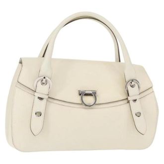 Ferragamo Pre-owned Handbags, female, White, Size: ONE SIZE Pre-owned Leather Handbag
