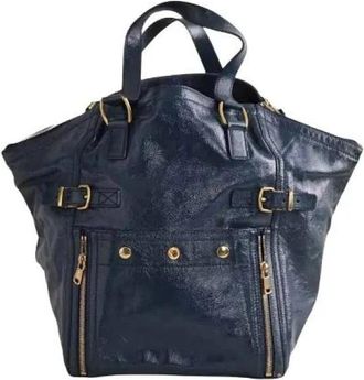 Saint Laurent Pre-owned Cabas Schoudertas - Dames - Vintage Schoudertas - Blauw - ONE Size - Leer - Vintage