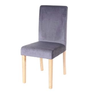 Hhg Hhg - Nunca Usado] Silla De Comedor Littau, Silla De Cocina, Terciopelo Certificado Mvg, Gris, Patas Claras