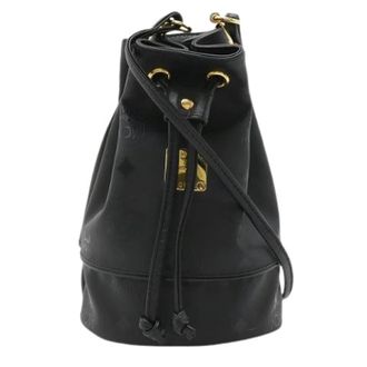 MCM Pre-owned Bucket Bags, female, Black, Size: ONE SIZE Pre-owned Visetos Coated Canvas Mini Drawstring Shoulder Bag