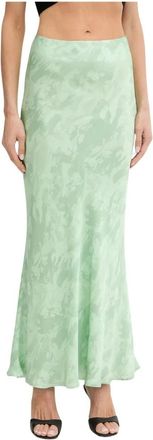 Pinko Reimagine Maxi Rok - Dames - Maxi Rokken - Groen - L - Leer - Rokken