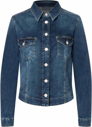 M.A.C Denim Jack Rich Blauw Stijl - Dames - Spijkerjassen - Blauw - XL - Denim - Jassen