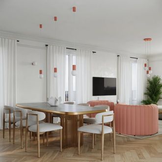 Wonderlamp L&aacute;mpara de techo rosa moderno con esfera de cristal