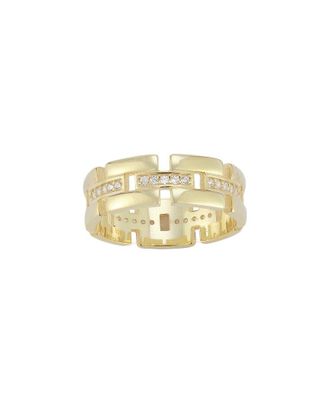 Chloe and Madison Chloe And Madison 14K Over Silver Cz Bold Link Ring