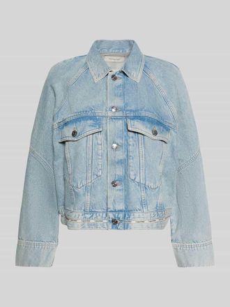 Calvin Klein Jeans Regular Fit Jeansjacke aus reiner Baumwolle mit Logo-Tape in Hellblau, Gr&ouml;&szlig;e XL