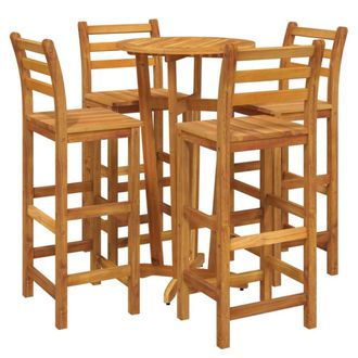 Berkfield Home Beautiful 5 Piece Garden Bar Set Solid Wood Acacia in Brown