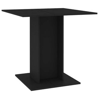 vidaXL Vidaxl - Mesa De Comedor De Madera Contrachapada Negro 80x80x75 Cm