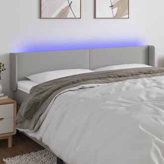 vidaXL Cabecero Con Led De Tela Gris Claro 183x16x78/88 Cm Vidaxl