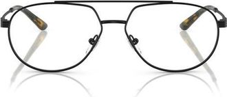 Emporio Armani 56mm Pilot Optical Glasses in Matte Black /Demo Lens at Nordstrom