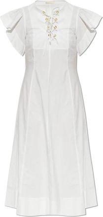 Ulla Johnson Odessa Katoenen Jurk Met Vetersluiting - Dames - Casual kleedjes - Wit - 2XS - Katoen - Kleedjes