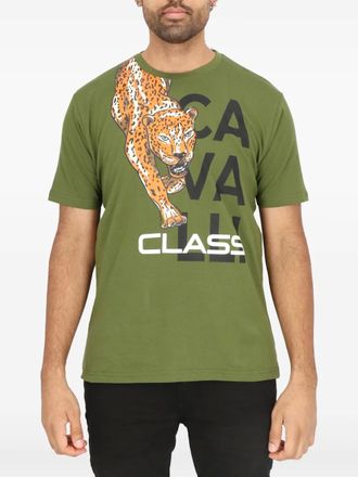 Cavalli logo-print T-shirt - Green