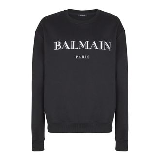 Balmain Gedrukte sweatshirt - Heren - Sweatshirts - Zwart - L - Katoen - Hoodies & sweatvesten