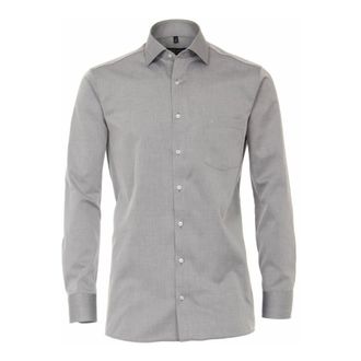 Casamoda Long Sleeve Shirt - Heren - Overhemden - Grijs - Maat: L Katoen