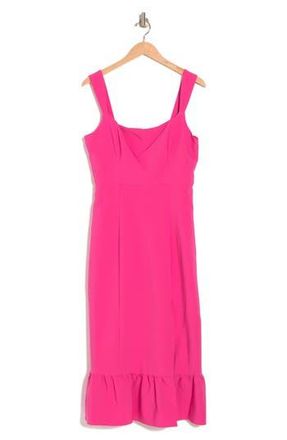 Shelli Segal Square Neck Flounce Hem Dress in Fuschia at Nordstrom Rack, Size 2Regular