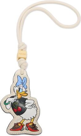 Ganni x Disney leren sleutelhanger met bedel - Beige