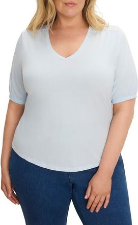 Nic+Zoe Elbow Sleeve T-Shirt in Crystal at Nordstrom, Size 3X