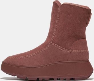 FitFlop Dames Fit Flop F-Mode flatform laarzen met schapenvachtvoering in bruin