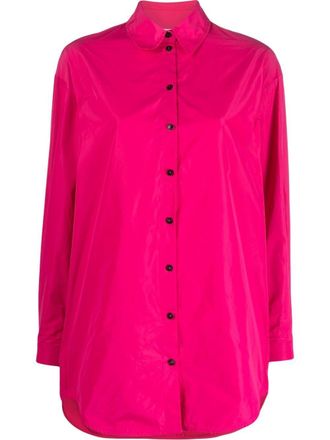 Patrizia Pepe buttoned-up long-sleeved shirt - women - Polyester - 40 - Pink