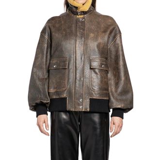 Khaite Sandor Jacket - female - Khaite - Leather Jackets - Brown - S - Jackets