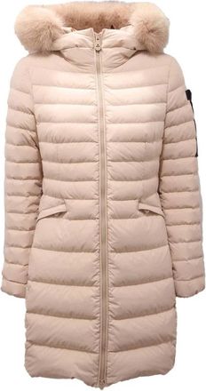 Peuterey Seriola Gewatteerde donsjas met bont - Dames - Parka Jassen - Beige - XL - Polyester - Jassen
