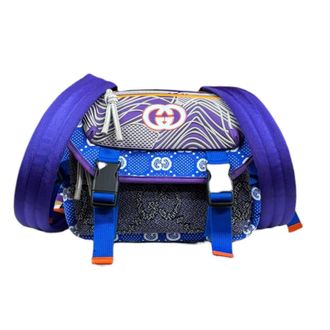 Gucci Blue Orange Purple Nylon Rubber Backpack (Pre-Owned)