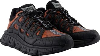 Versace Mens Quilted Calf Leather Sneaker Black Calfskin