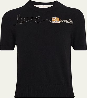 Libertine - Libertine Snail Love Short-Sleeve Cashmere Sweater