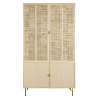 Maisons du monde Vajillero con 4 puertas de rejilla de ratán 110cm